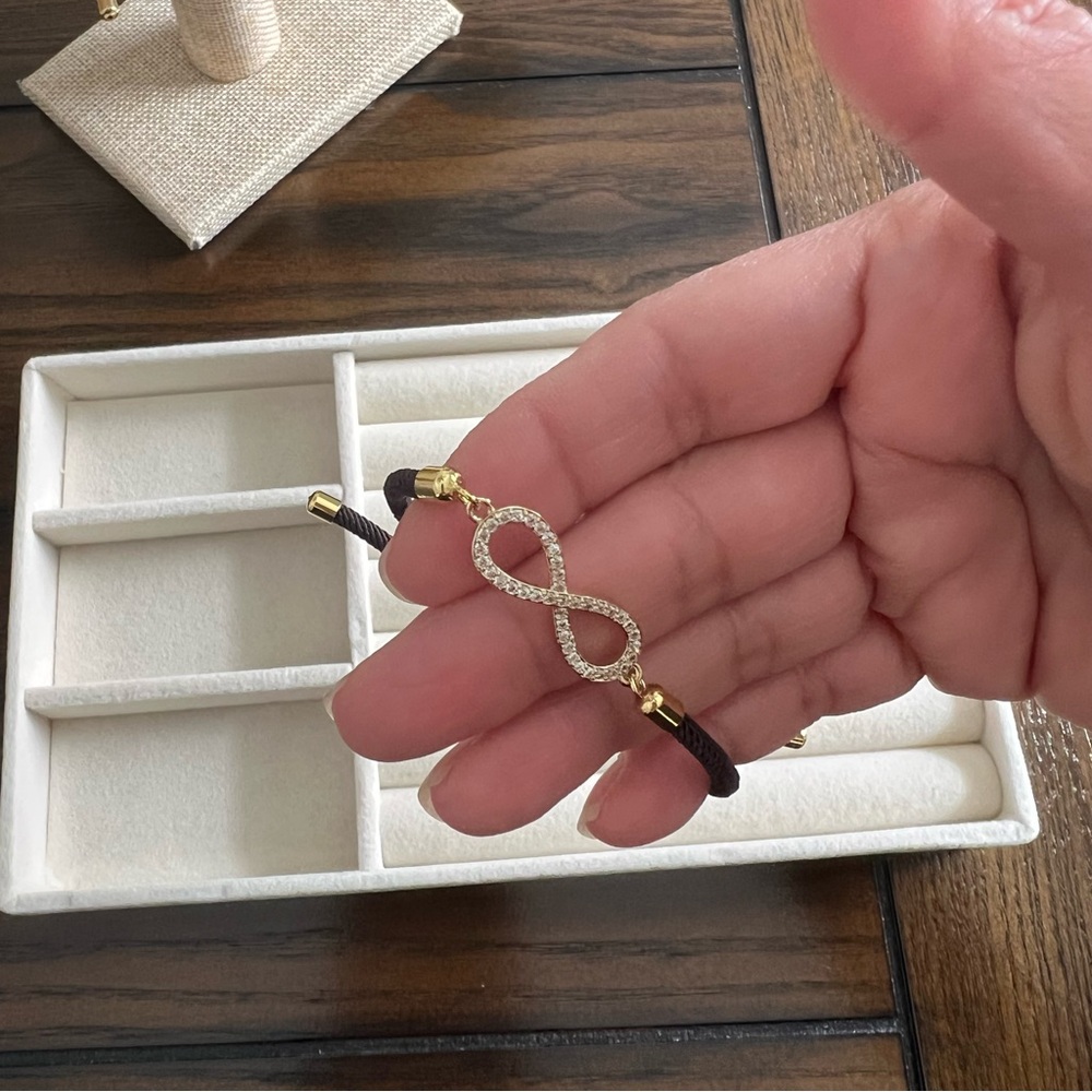 Handmade Braided Cord Bracelet with Infinity Connector
